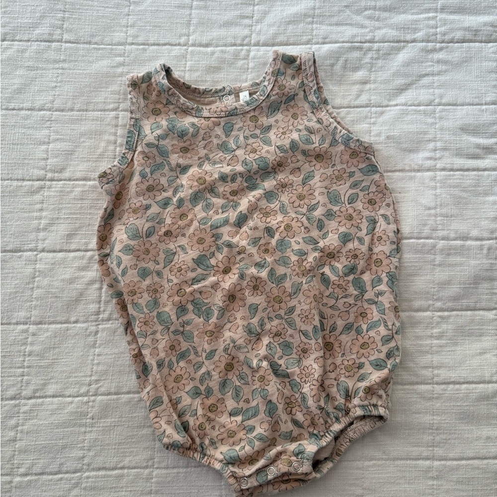 Rylee + Cru Floral One Piece in Pink and Green